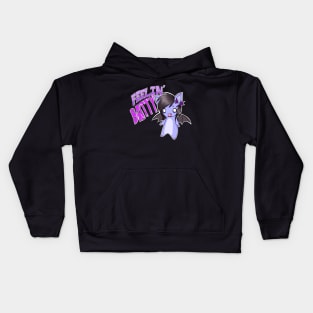 'Feelin' Batty' scene kid emo 2000s design Kids Hoodie